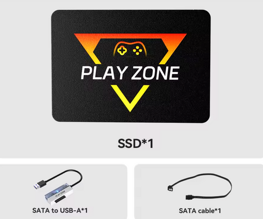 PlayZone 1TB Portable External Game SSD Handheld Game Console For Xbox/PS4/PS3/PS2/Switch Built-in 16000 Games For Win PC/Laptop